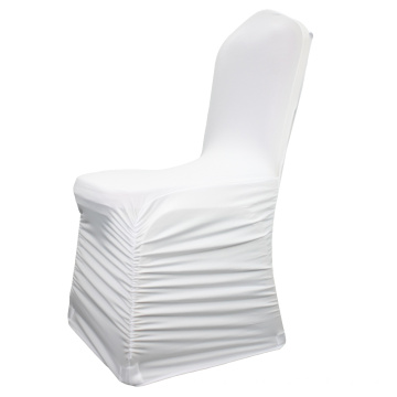 Luxusweiß Stretch Spandex Ruch -Bankett Hochzeit Slippcovers Stuhl Covers